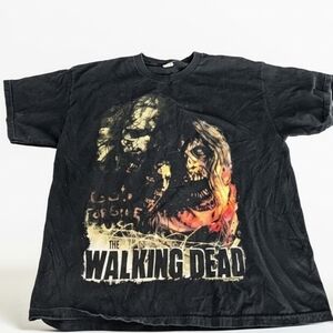 The Walking Dead Black Graphic T Shirt AMC God Forgive Us Men's XL